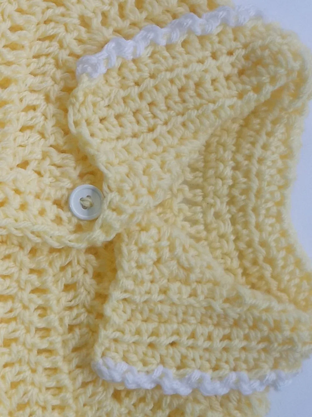 Handmade Crochet Baby Girl Yellow Cardigan & Hat Set 6-9M